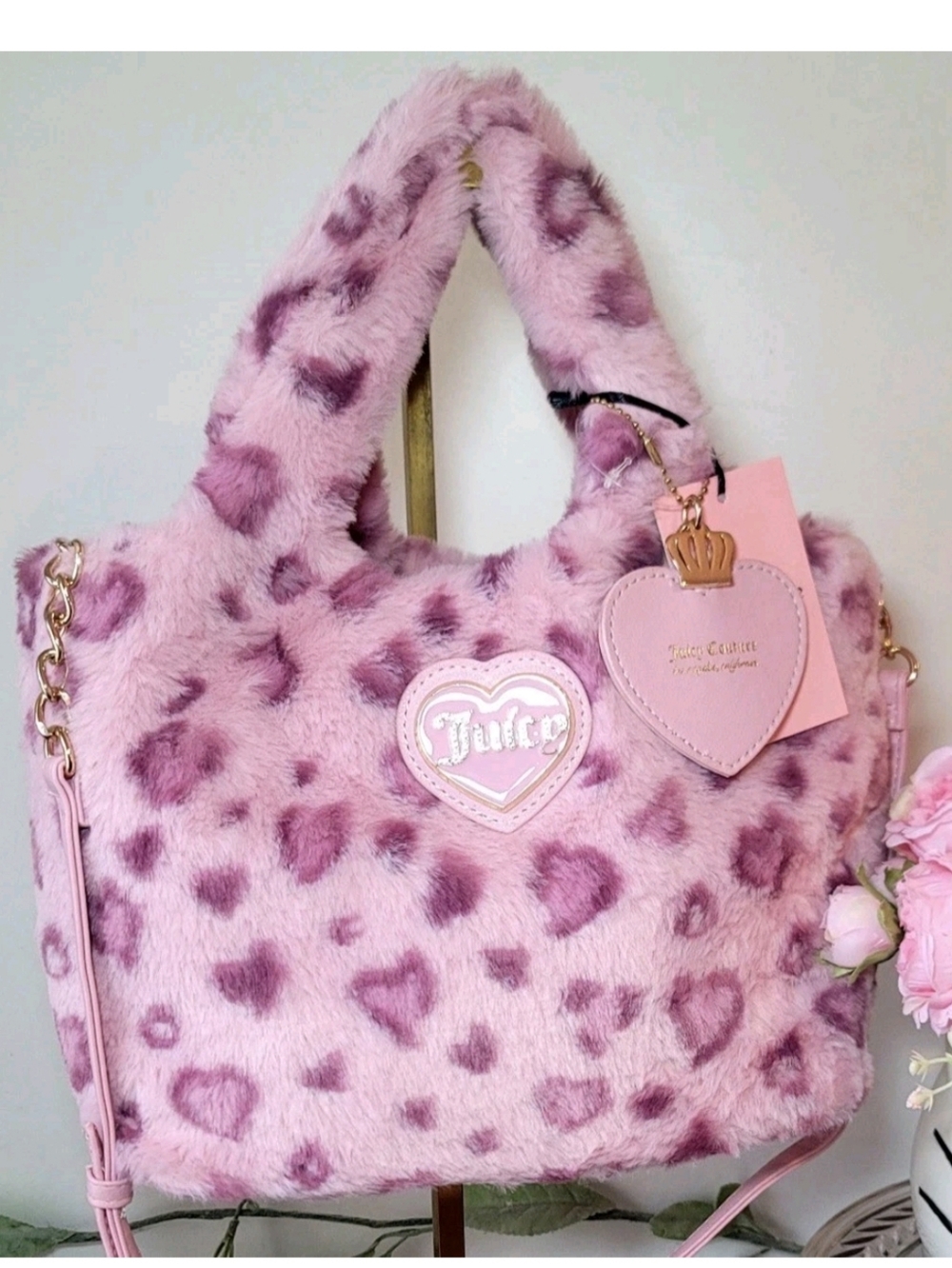 ISO! Don't buy! JC Warm up leopard faux fur tote & Take the lead Rhinestone tote